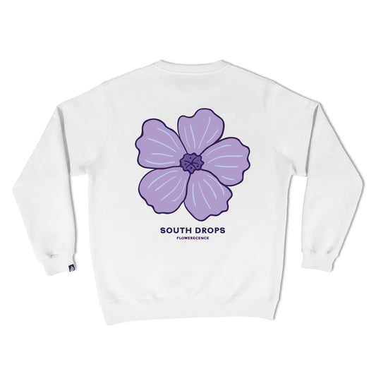 Lila Lotus White Crewneck