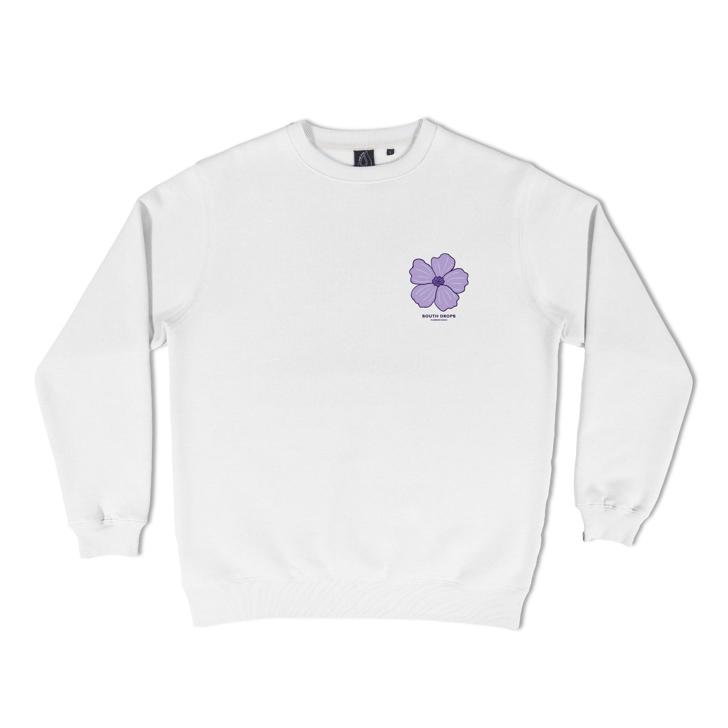 Lila Lotus White Crewneck