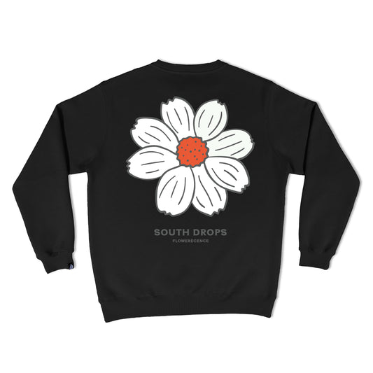 White Margarita Black Crewneck