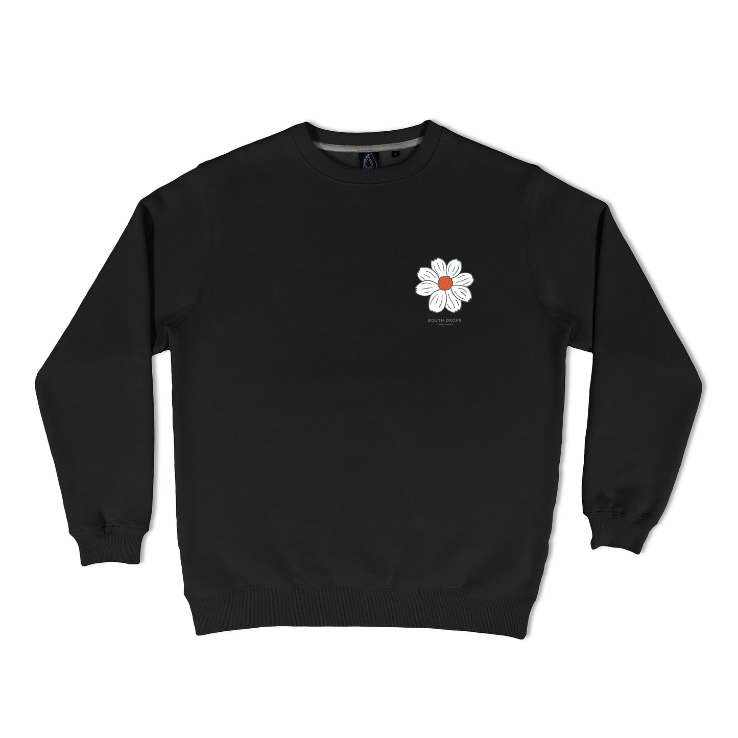 White Margarita Black Crewneck